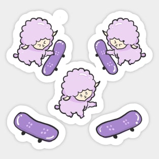 Skateboarding Sheep Sticker